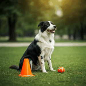 "Border Collie in a training park."
